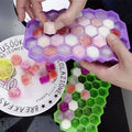 (31.4 egp for a piece) 200 Honeycomb Ice Cube Tray Silicone 37 Cavities – Hexagon Ice Mold BPA Free Easy Release